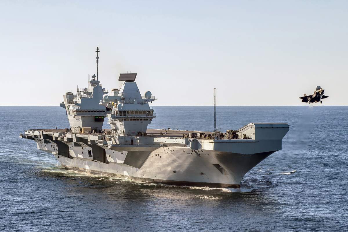 A F35B takes off from HMS Queen Elizabeth.