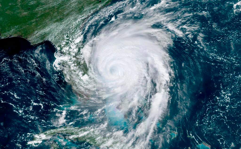 This satellite image taken Tuesday, Sept. 3, 2019, shows hurricane Dorian moving off the east coast of Florida in the Atlantic Ocean.