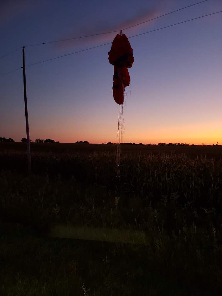RCMP say a man is safe after his parachute got caught in power lines. 
