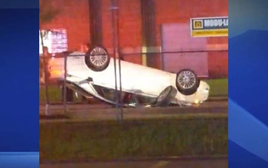 London police are looking for three suspects in connection with the crash of a vehicle that had been reported stolen.