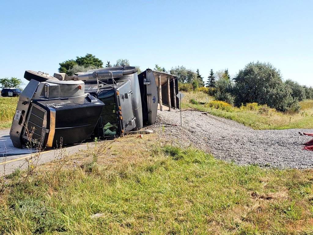 The on-ramp to the Toronto-bound QEW from Ontario Street in Beamsville is closed following a truck rollover.