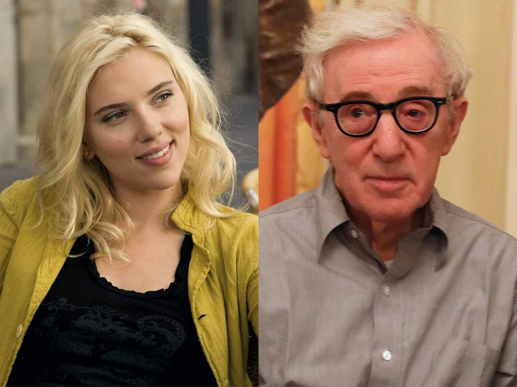 (L-R) Scarlett Johansson and Woody Allen.