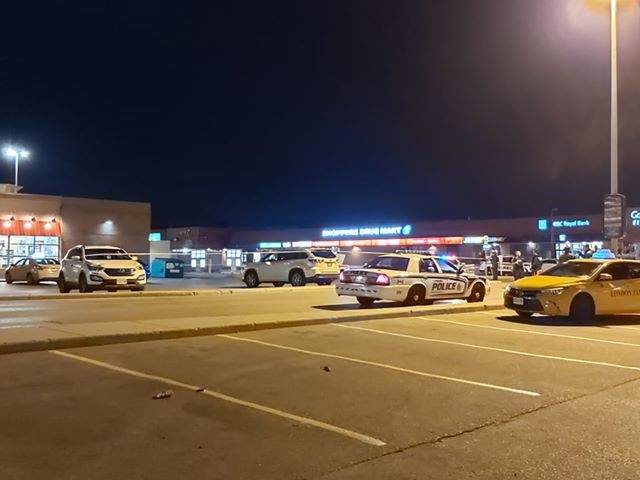 London police investigate an incident at a parking lot on 1229 Wonderland Road North.