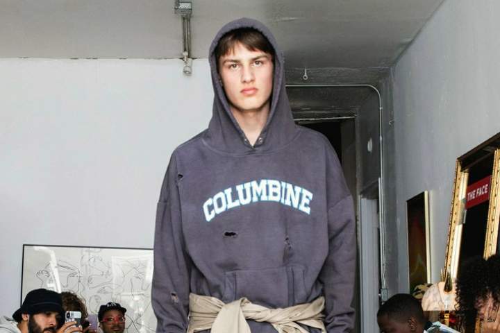 Victims of gun violence outraged at shooting-themed fashion show.
