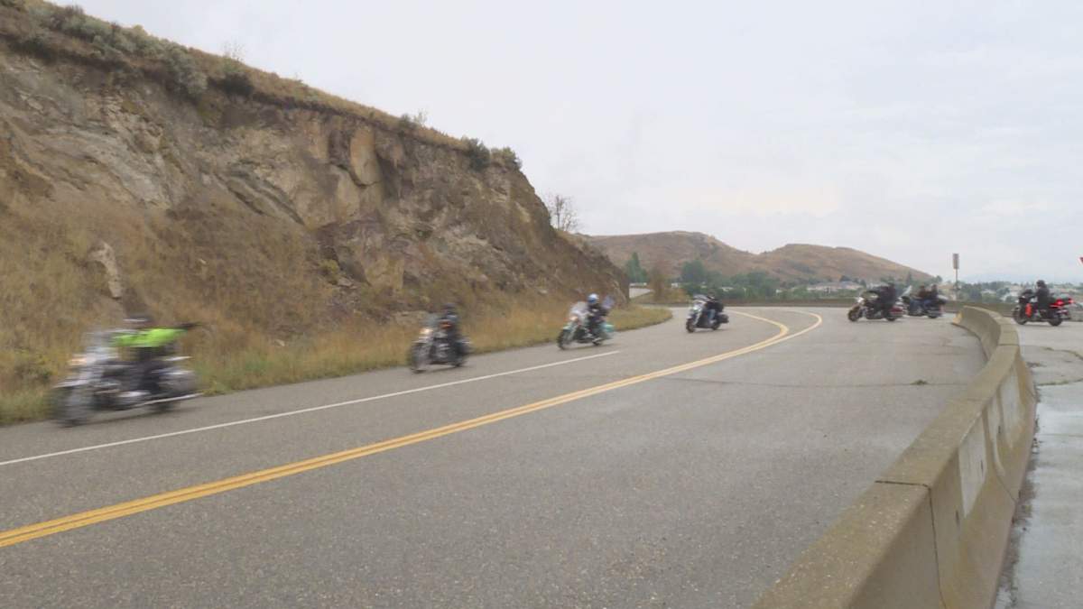 Riders at the Santas Anonymous Toy Run near Vernon on Sept. 7.