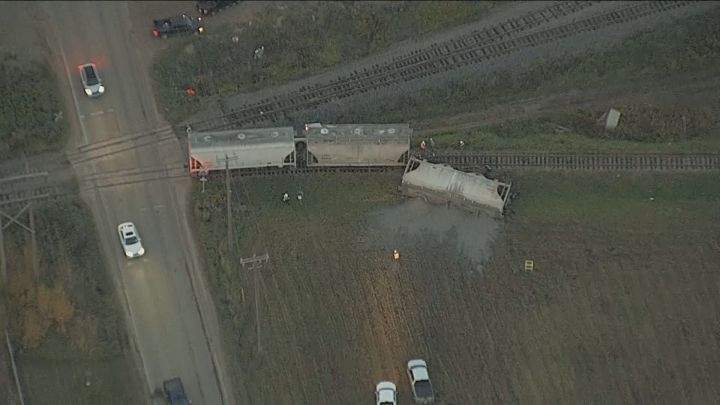A cleanup is underway after a train derailed near the eastern edge of Edmonton on Tuesday in the area of 17 Street and Broadmoor Boulevard.