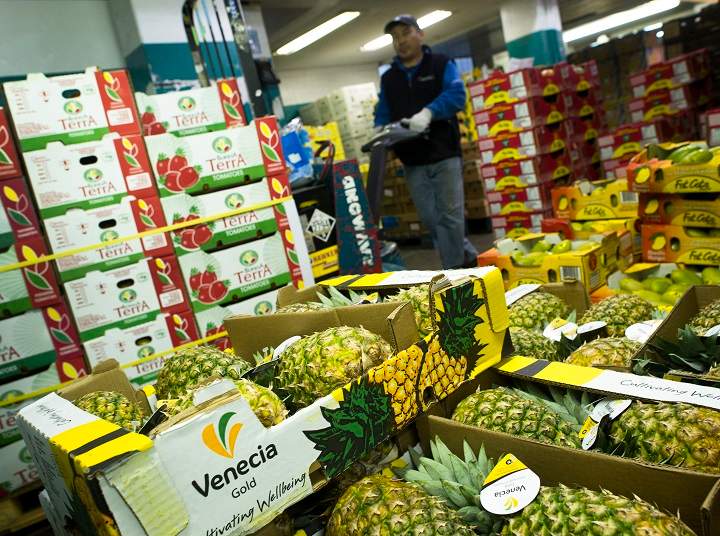 Buyers that supply supermarkets and local chefs pick up their produce at the Ontario Food Terminal  in Toronto, Ont.  Nov. 18, 2010. 
