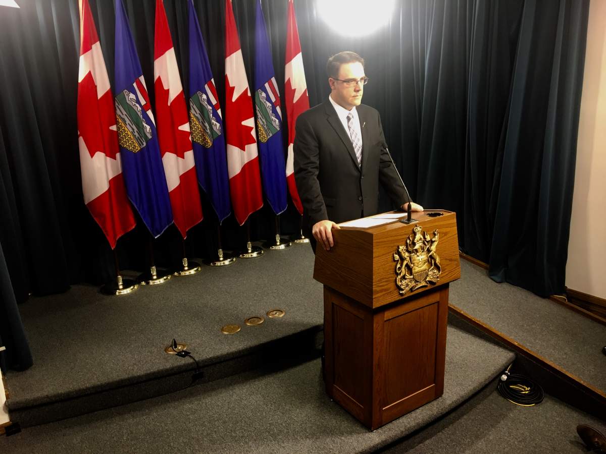 UCP MLA Jason Nixon speaks on Monday, Oct. 7, 2019.