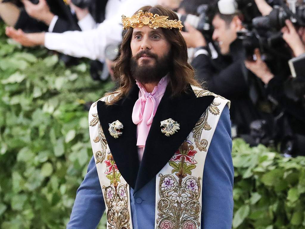 Jared Leto at arrivals for Heavenly Bodies: Fashion and the Catholic Imagination Met Gala Costume Institute Annual Benefit - Part 1, Metropolitan Museum of Art, in New York City on May 7, 2018. 