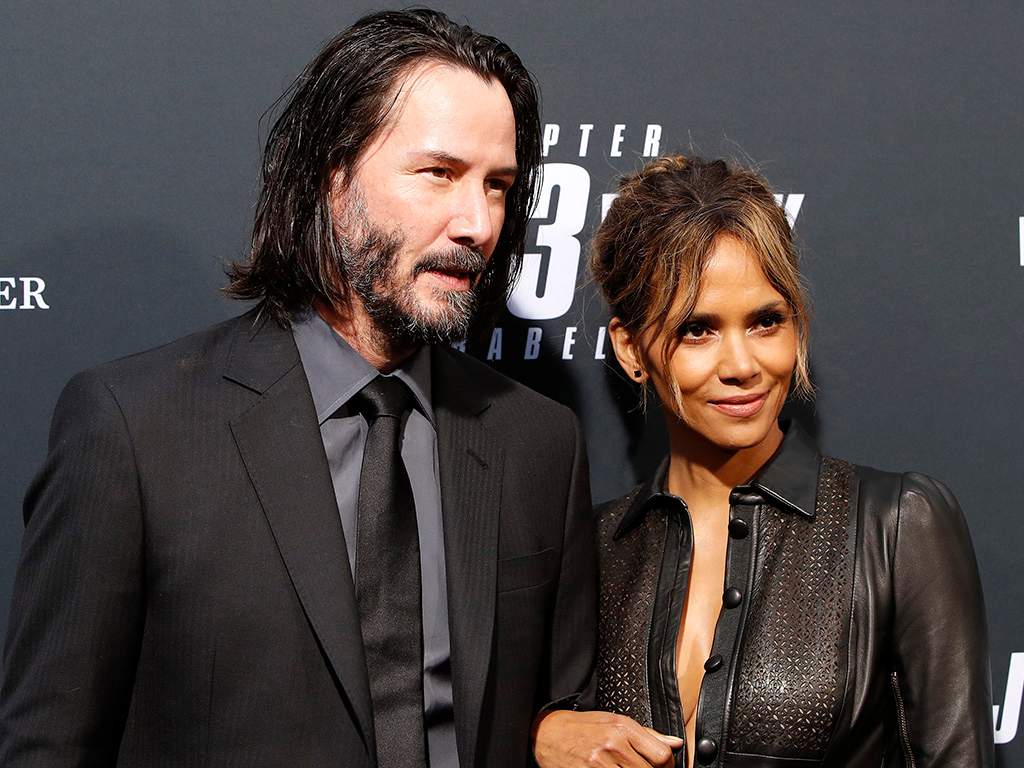 (L-R) Keanu Reeves and Halle Berry arrive for the premiere of Lionsgate’s ‘John Wick: Chapter 3 — Parabellum’ at the TCL Chinese Theatre IMAX in Hollywood, Los Angeles, Calif., on May 15, 2019.