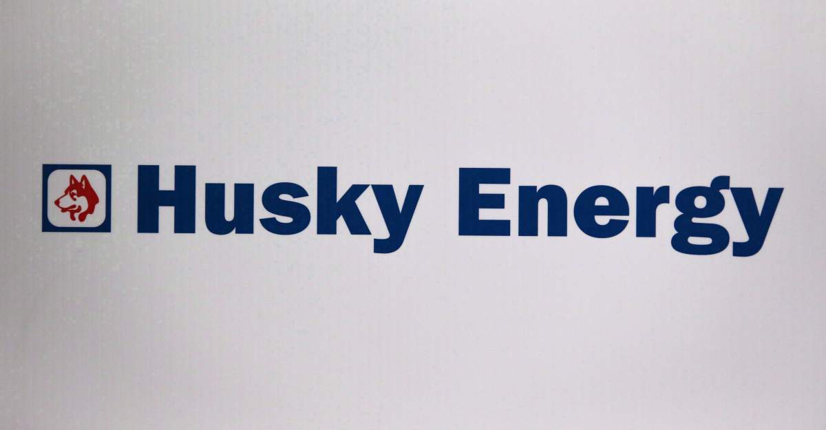 Husky Energy logo is shown at the company's annual meeting in Calgary, Alta., Friday, May 5, 2017. Husky Energy Inc. has agreed to sell its light oil refinery in Prince George, B.C., for $215 million cash plus adjustments to Tidewater Midstream and Infrastructure Ltd. 