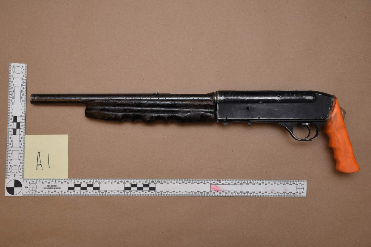The makeshift gun prosecutors say Stevens used to shoot his ex.