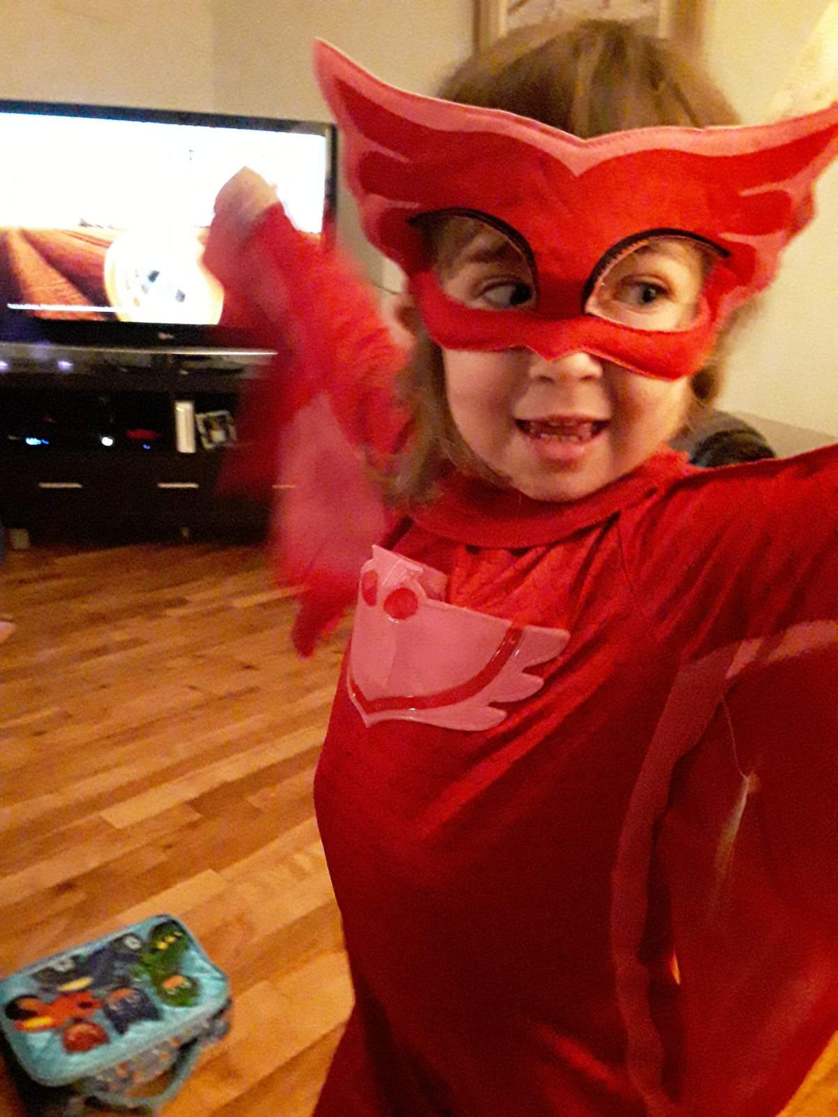 Beverly’s granddraughter dresses up as the ever-popular PJ masks characters.