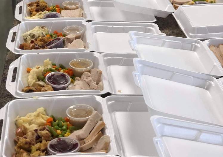 Heslop made roughly 30 turkey dinners to give out to community members.