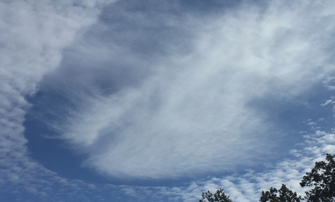 Fallstreak hole spotted over Victoria on Tuesday, Oct. 1. Photo by Helen Malcolm