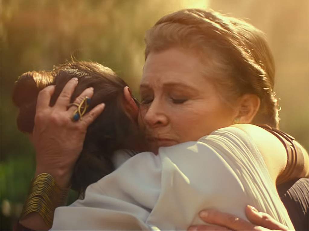 (L-R) Rey (Daisy Ridley) and General Leia Organa (Carrie Fisher) in J. J. Abrams’ ‘Star Wars: Episode IX — The Last Jedi,’ which is set for a Dec. 18, 2019 release.