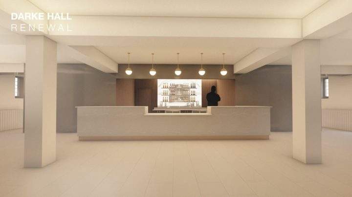 A patron bar is pictured, which will sit in the lower level.