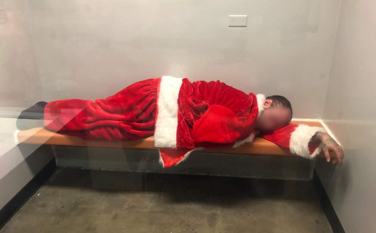 A man dressed as Santa was arrested in California and dubbed "Drunk Santa Suit Criminal" by police.