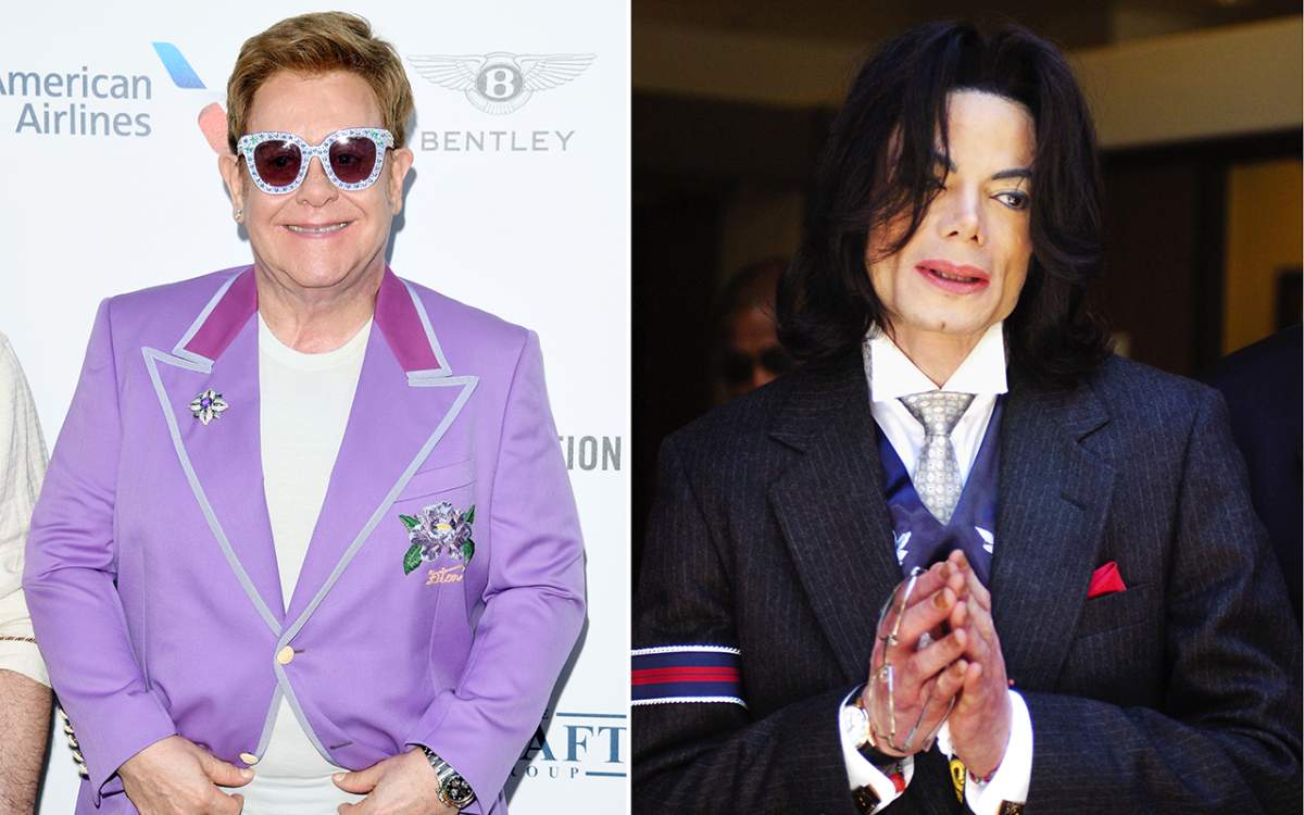 (L-R): Elton John and Michael Jackson.