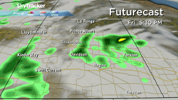 Scattered pockets of rain expected in parts of the province on Friday.