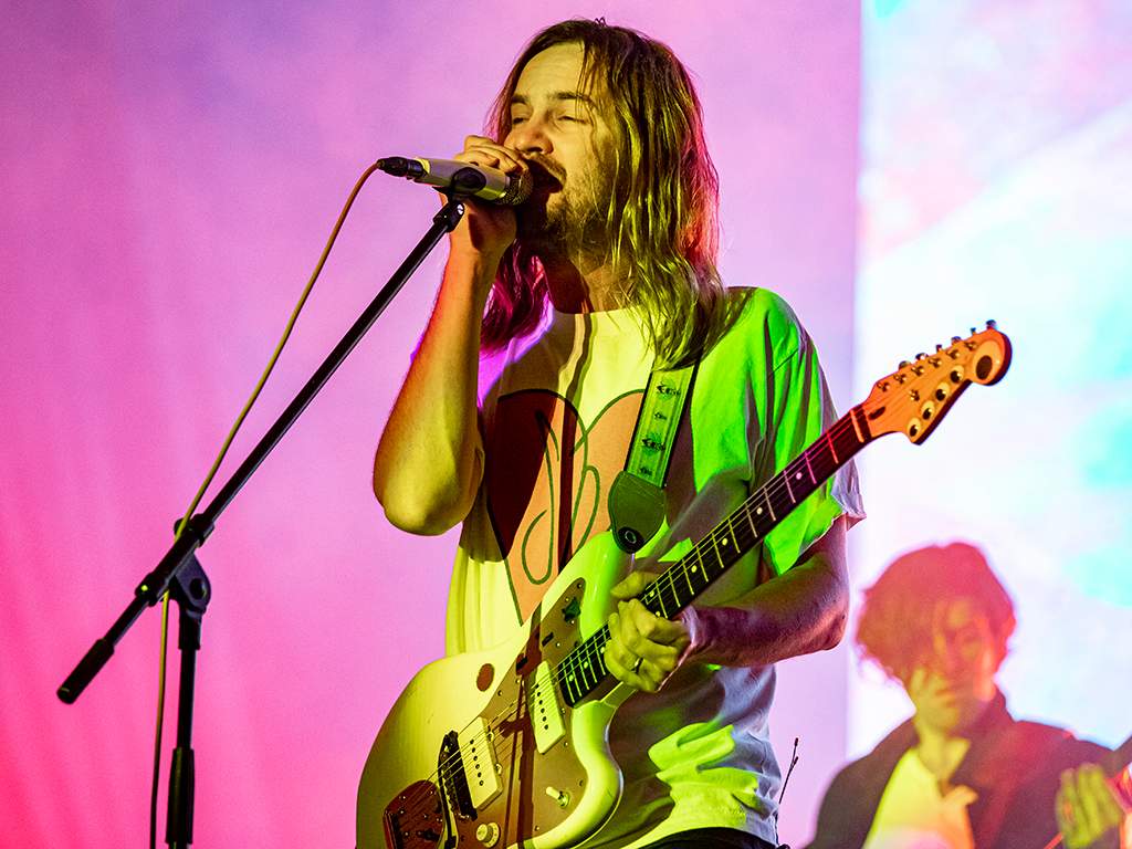 Kevin Parker of Tame Impala performs on day 2 of MoPop Festival at West Riverfront Park on July 28, 2019 in Detroit, Mich.