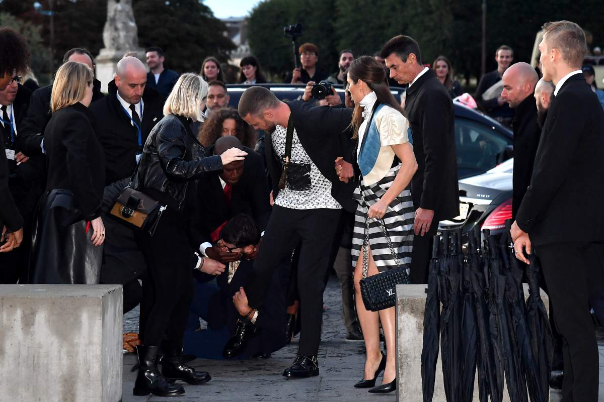 PARIS, FRANCE – OCTOBER 01: Justin Timberlake and Jessica Biel attend the Louis Vuitton Womenswear Spring/Summer 2020 show as part of Paris Fashion Week on October 01, 2019 in Paris, France. (Photo by Jacopo Raule/Getty Images)