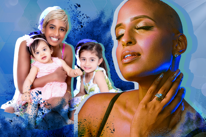 Fiona Kingsley Boyer with her daughters. Photo by Vinsia Maharajah. Art by Laura Whelan. 