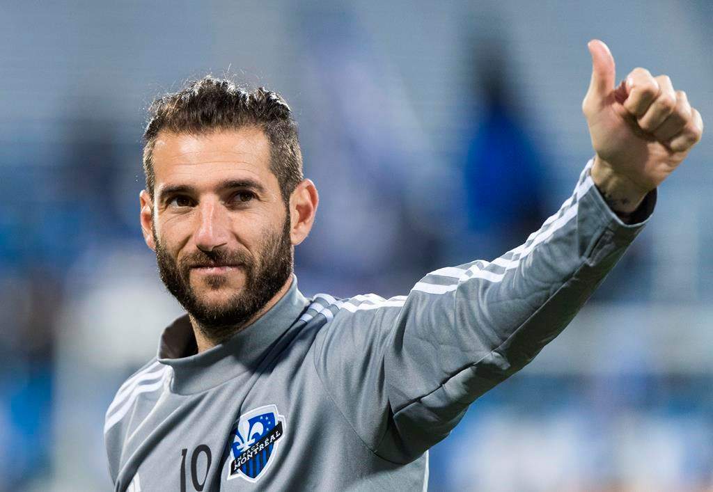 In this 2019 file photo, the Montreal Impact's Ignacio Piatti salutes fans following an MLS soccer game against the New York Red Bulls, in Montreal. Piatti and the Impact are parting ways after the team agreed to end his MLS contract. Monday, Feb. 10, 2020.