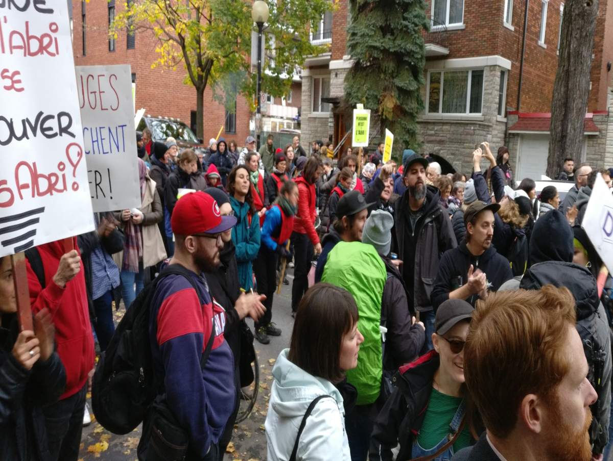 People marched to raise awareness about homelessness across Quebec Friday.