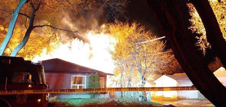 Manitoba Hydro says arcing power lines are to blame for a fire that lit up the sky over North Kildonan Tuesday night.
