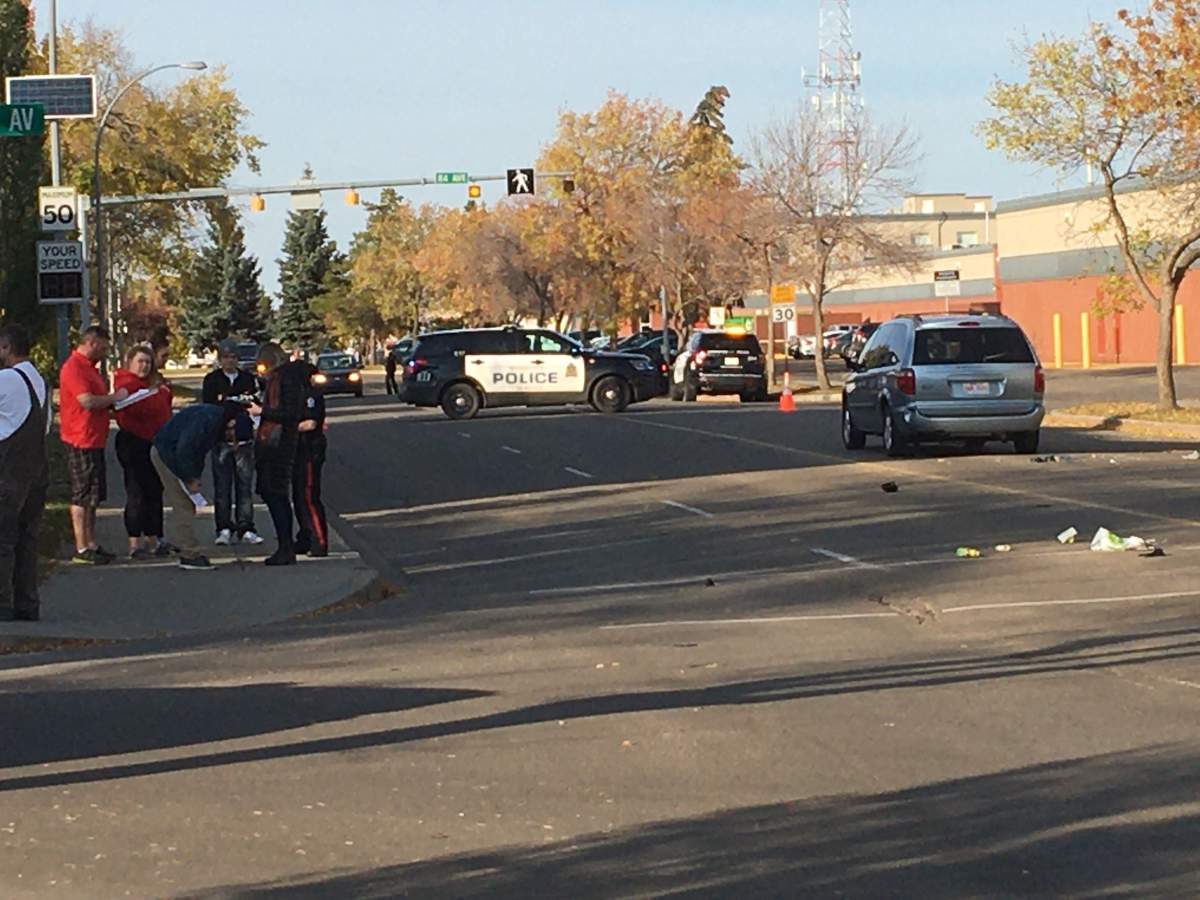 Two people were taken to hospital Sunday evening after a collision near Bonnie Doon Mall. 