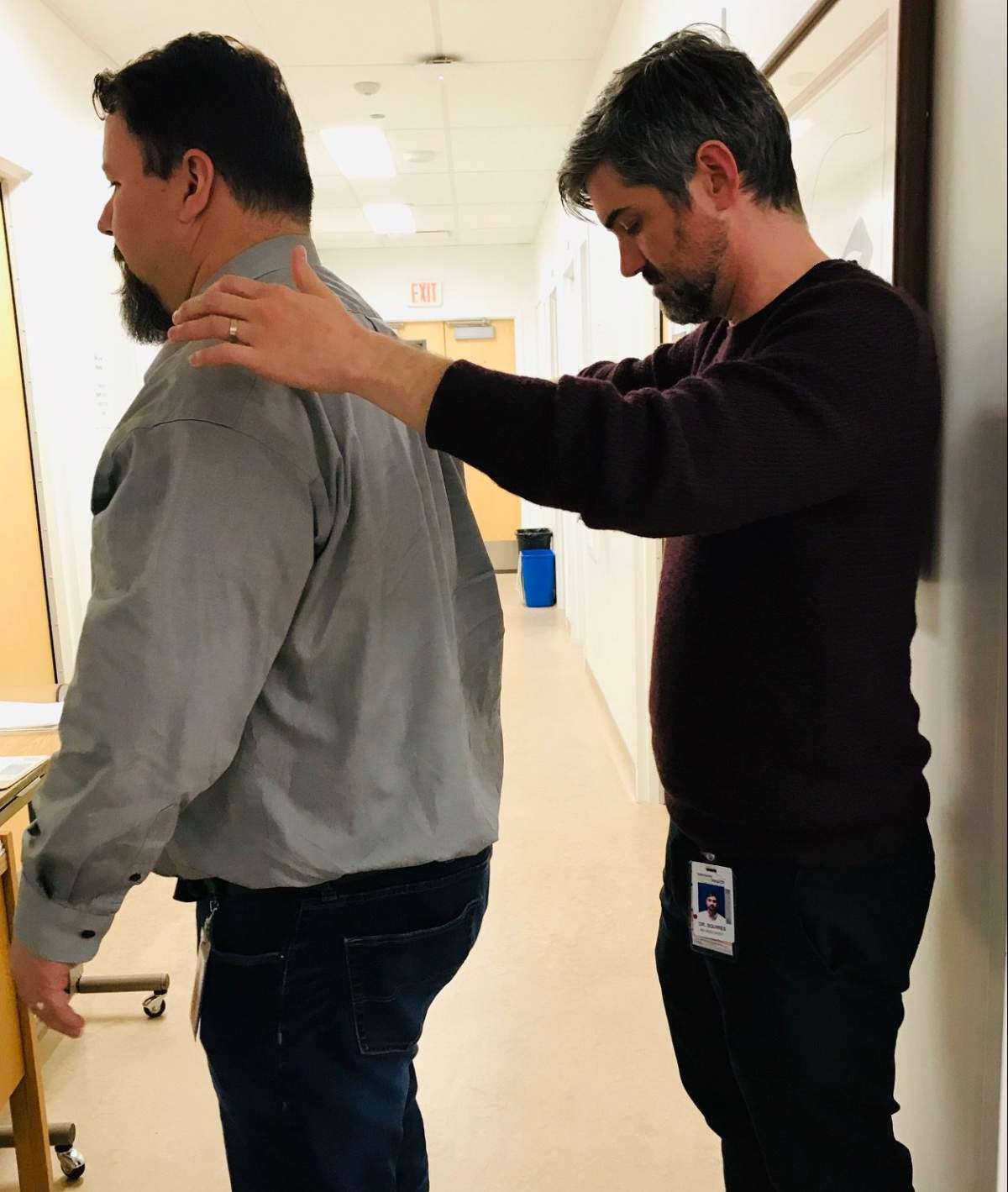 Larry Gifford with his neurologist Dr. Jonathan Squires .