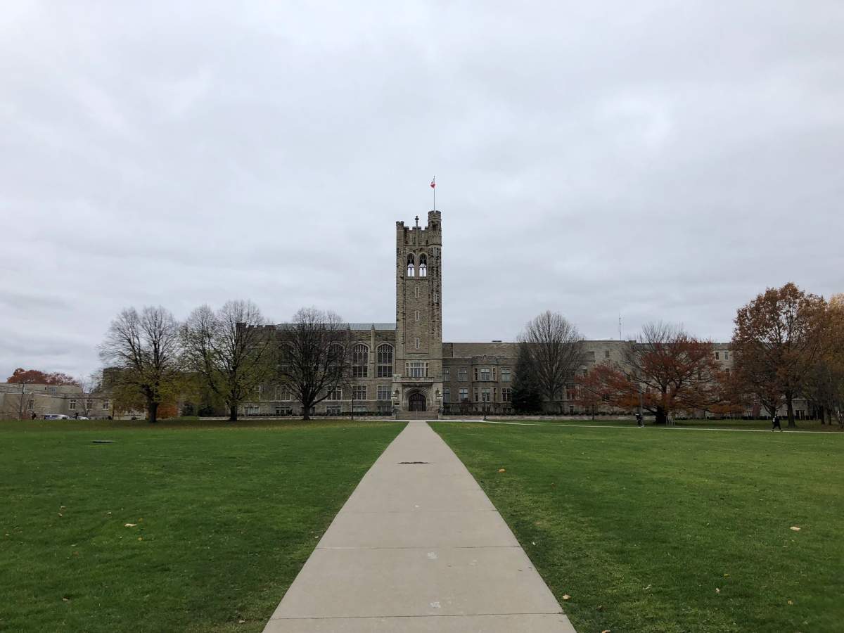 Western University's University College building, which sits atop University College Hill.