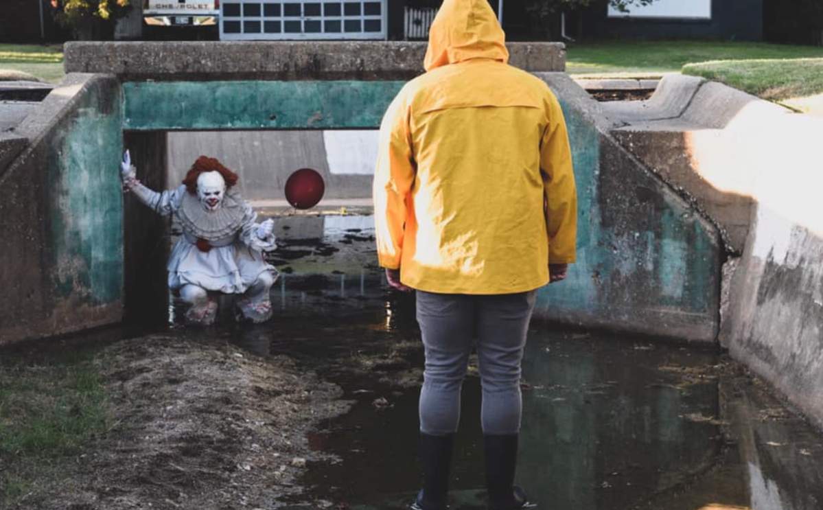 Boyfriend Jonathan Krell was game for dressing up as ‘It’ character Georgie.
