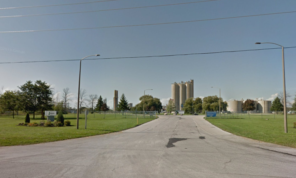 The Lafarge plant, located along Highway 2 near 35th Line in Zorra Township.