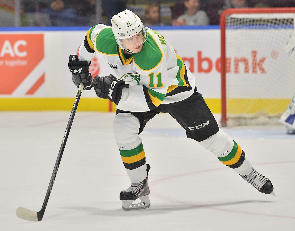 Connor McMichael of the London Knights.