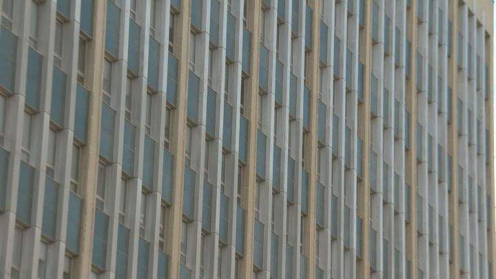 A photo of the Milner Building in downtown Edmonton. 
