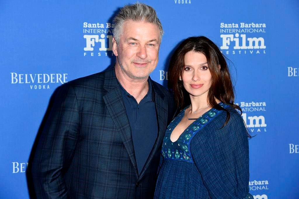 FILE - This Jan. 31, 2018 file photo shows Alec Baldwin, left, and Hilaria Baldwin at the Santa Barbara International Film Festival in Santa Barbara, Calif.