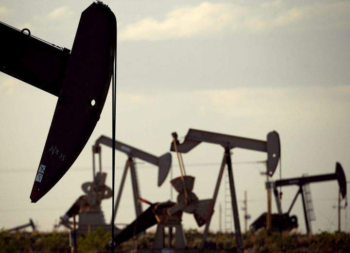 A file photo of pumpjacks.