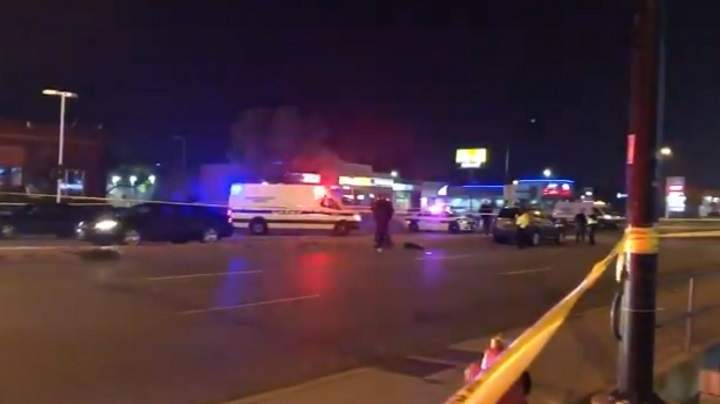 A photo from the scene in Brampton where a pedestrian was hit.