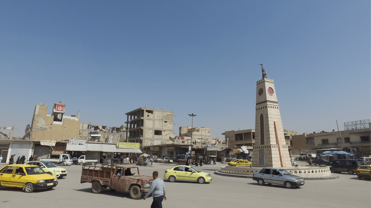 The Raqqa clock tower, where ISIS conducted public executions.