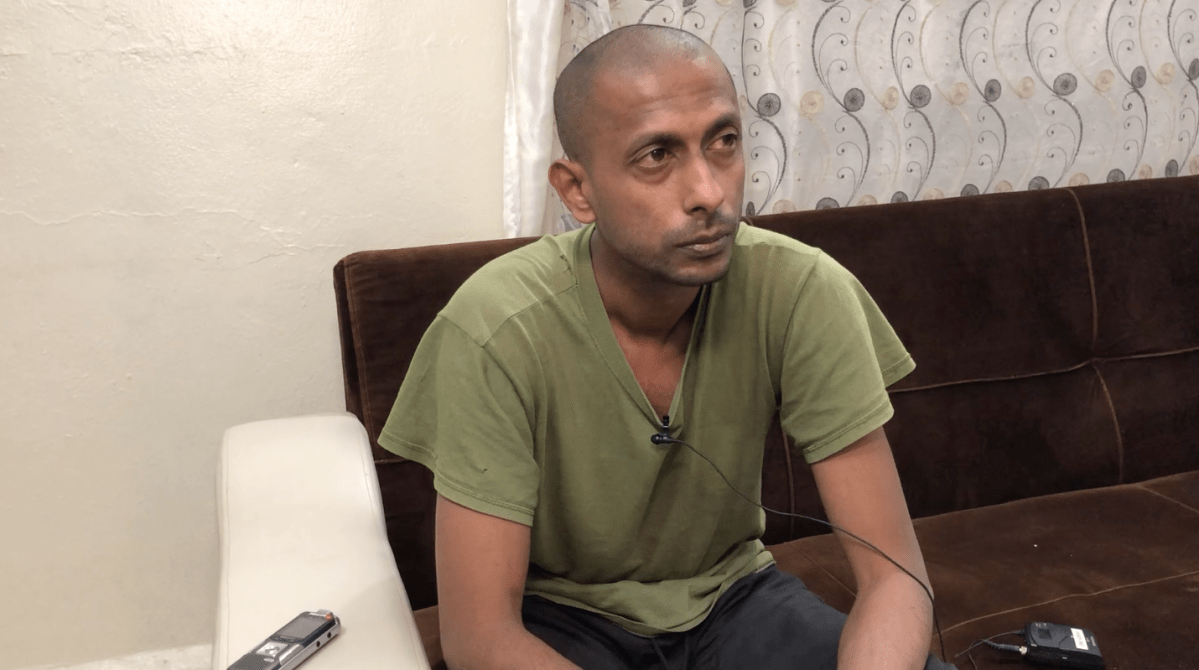 Safraz Ali, a former Calgary resident, is interviewed at a military base in northern Syria.