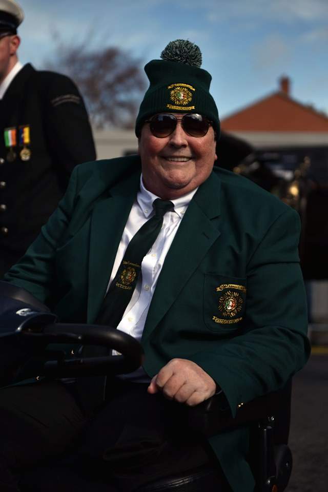 Shay Bradley is shown in this photo from the Irish Defence Forces Veterans News.