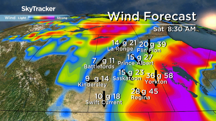 Strong winds kick off the long weekend Saturday morning in southeast Saskatchewan.