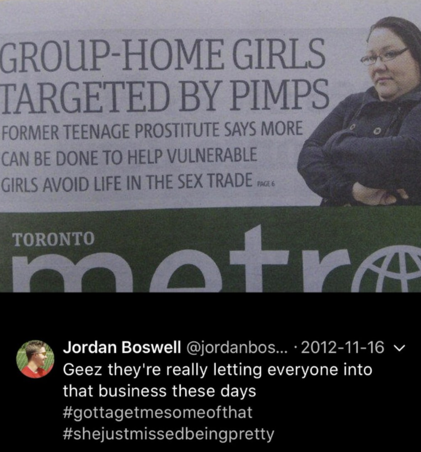 Screenshot of Boswell’s tweet from 2012