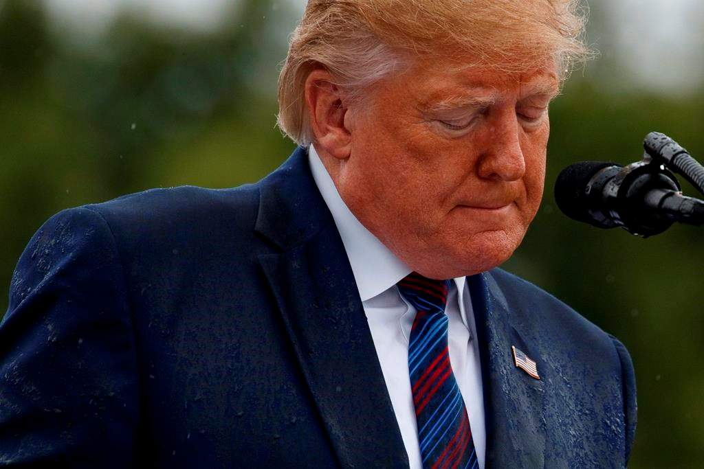 President Donald Trump speaks during an Armed Forces welcome ceremony for the new chairman of the Joint Chiefs of Staff, Gen. Mark Milley, Monday, Sept. 30, 2019, at Joint Base Myer-Henderson Hall, Va.