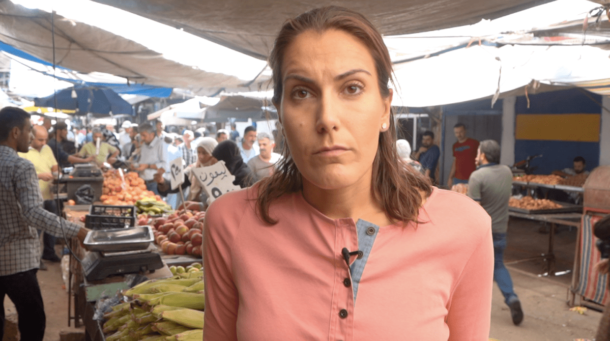Leah West, a national security law expert at the Norman Paterson School of International Affairs, at the market in Qamishli, Syria.