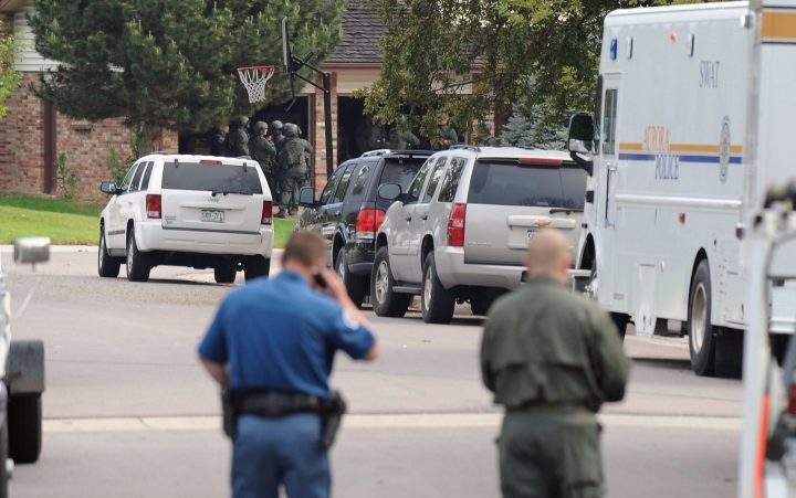 This file photo shows SWAT officers in a standoff with a shoplifting suspect in Greenwood Village, Colo., on June 4, 2015.