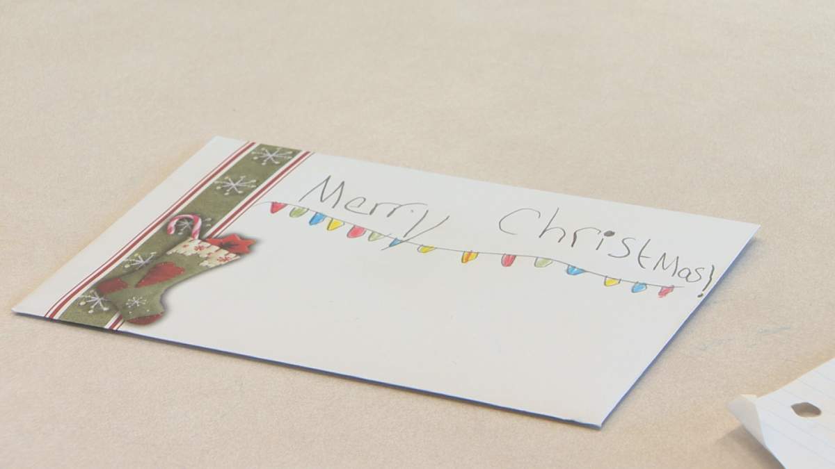 Students wrote and decorated their own cards, to be sent to members of the Canadian Forces.