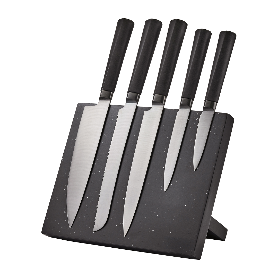 Magnetic knife set, $100, available at HomeSense 